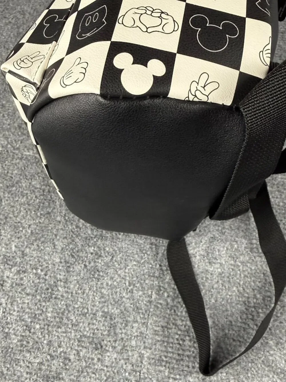 Disney Mickey Mouse Mini Backpack NWT Bioworld Black White Checkerboard  m-tnove
